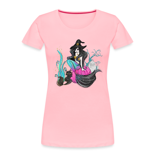 Mermaid Witch Women’s Premium Organic T-Shirt - pink