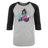 Mermaid Witch Baseball T-Shirt - heather gray/black