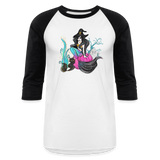 Mermaid Witch Baseball T-Shirt - white/black