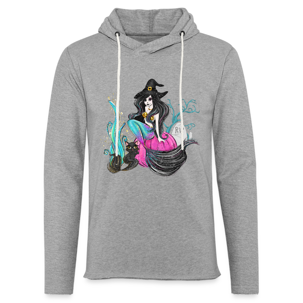 Mermaid Witch Unisex Lightweight Terry Hoodie - heather gray