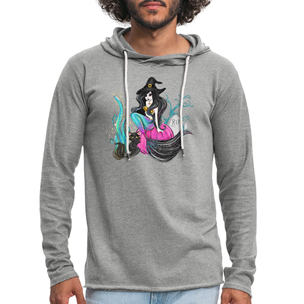 Mermaid Witch Unisex Lightweight Terry Hoodie - heather gray