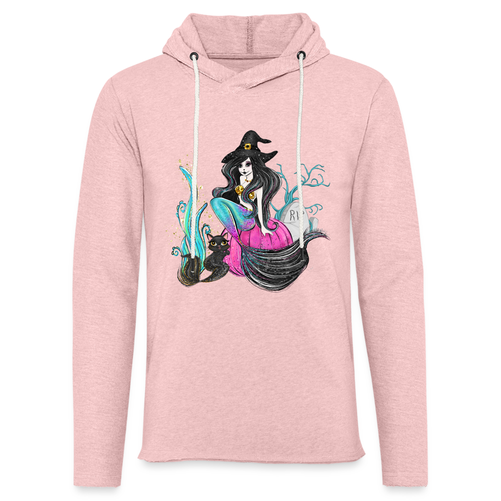 Mermaid Witch Unisex Lightweight Terry Hoodie - cream heather pink
