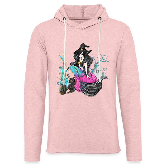 Mermaid Witch Unisex Lightweight Terry Hoodie - cream heather pink