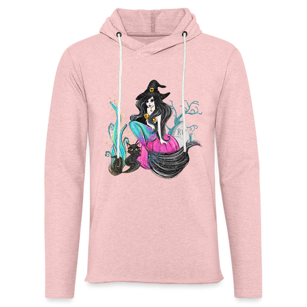 Mermaid Witch Unisex Lightweight Terry Hoodie - cream heather pink