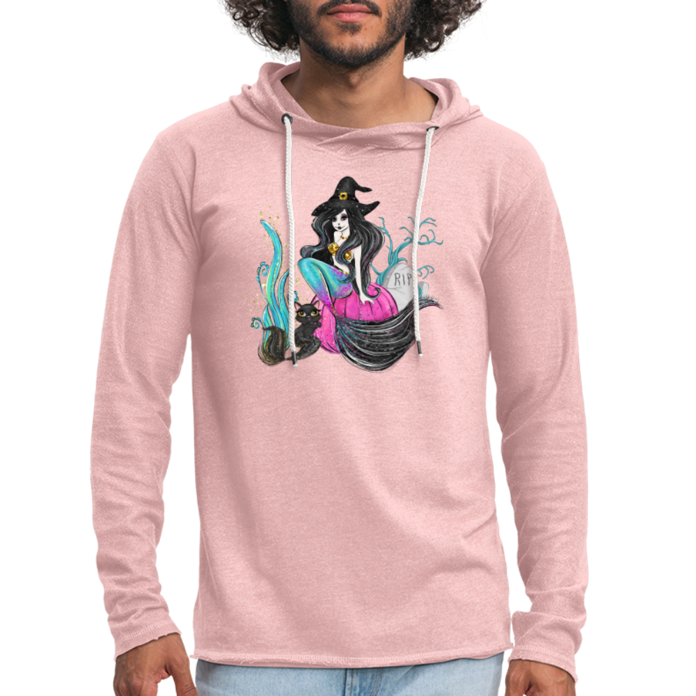 Mermaid Witch Unisex Lightweight Terry Hoodie - cream heather pink