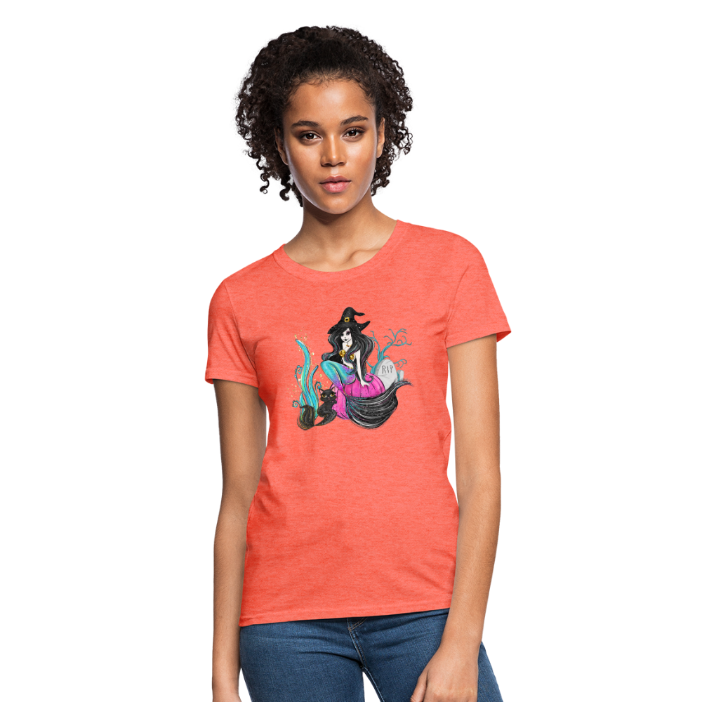 Mermaid Witch Women's T-Shirt - heather coral