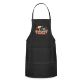 Floral Hair Stylist Adjustable Apron - black