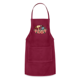 Floral Hair Stylist Adjustable Apron - burgundy