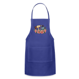 Floral Hair Stylist Adjustable Apron - royal blue
