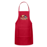 Floral Hair Stylist Adjustable Apron - red