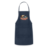 Floral Hair Stylist Adjustable Apron - navy