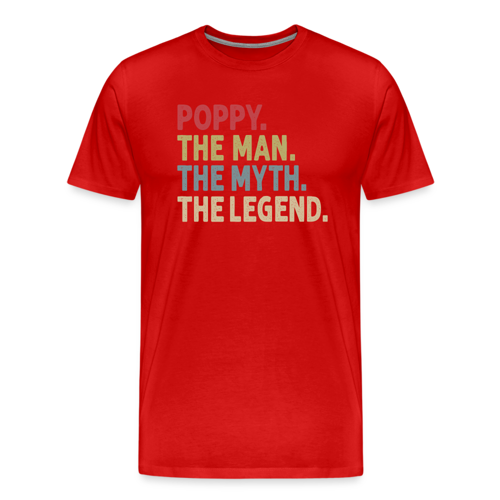 Poppy the Man the Myth the Legend Men's Premium T-Shirt - red