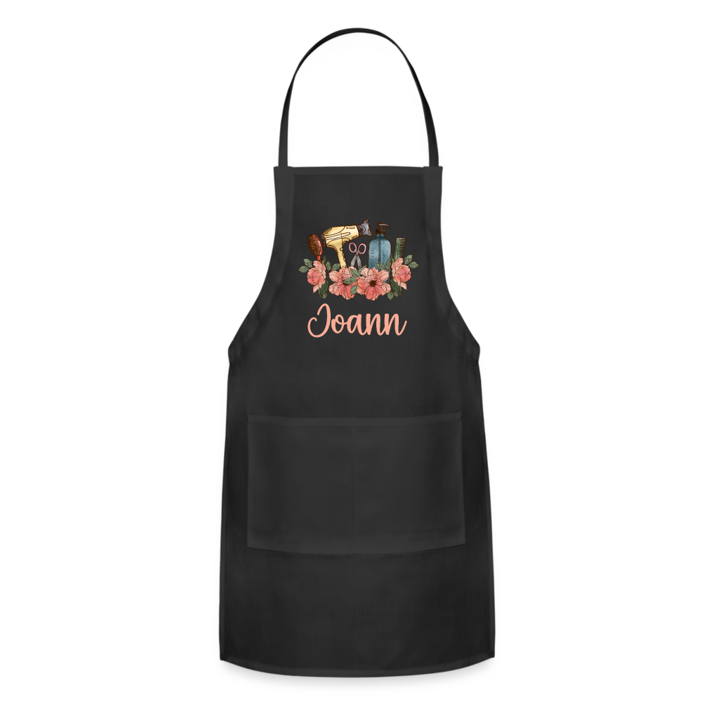 Joann Floral Hairstylist Adjustable Apron - black