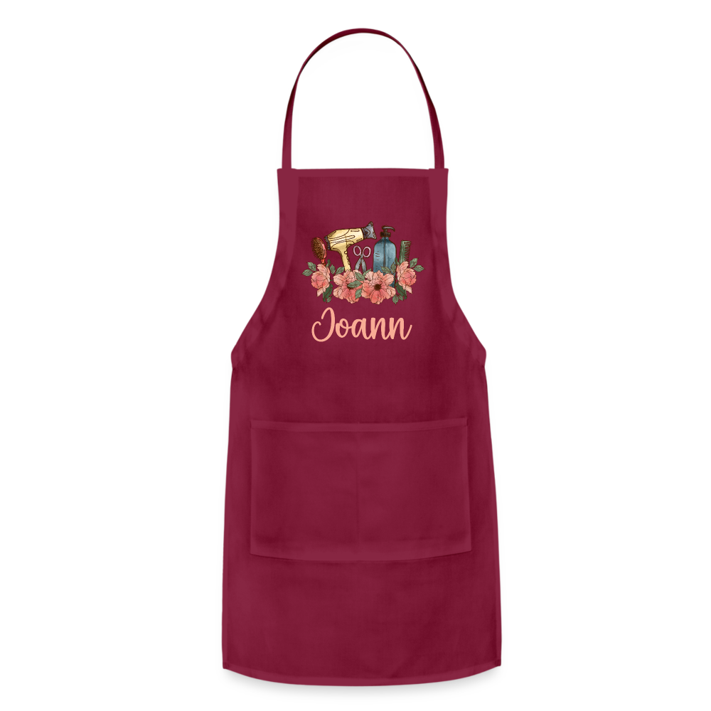 Joann Floral Hairstylist Adjustable Apron - burgundy