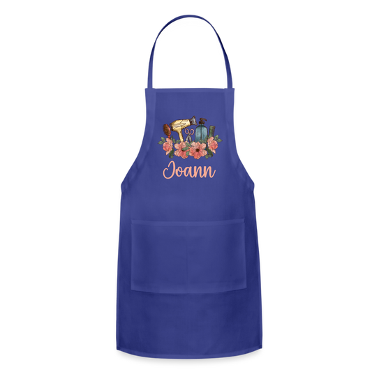 Joann Floral Hairstylist Adjustable Apron - royal blue