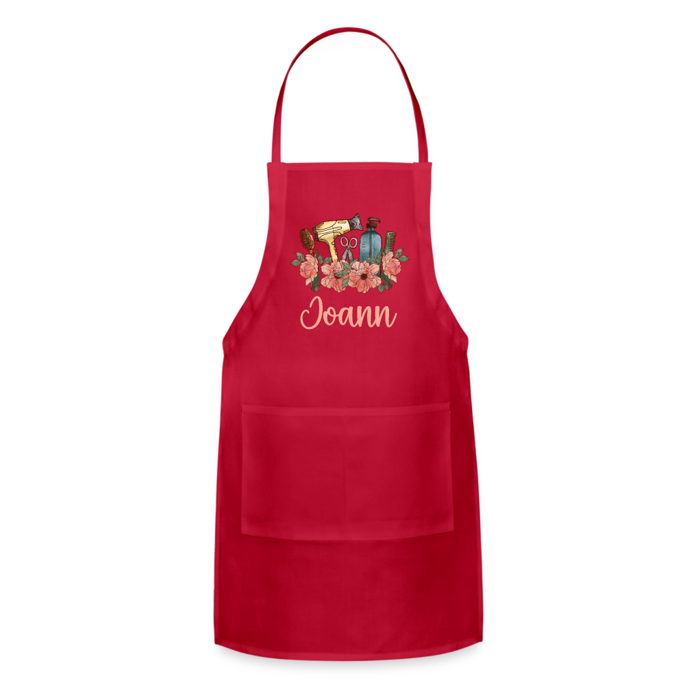 Joann Floral Hairstylist Adjustable Apron - red