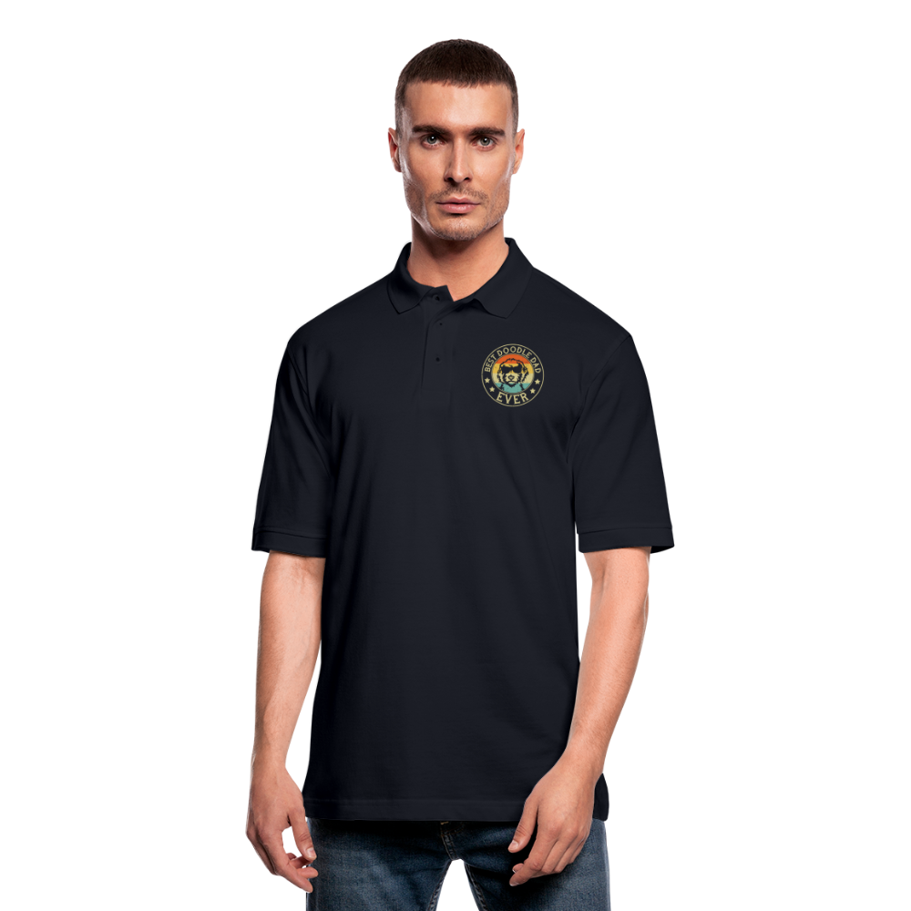 Best Doodle Dad Ever Men's Pique Polo Shirt - midnight navy