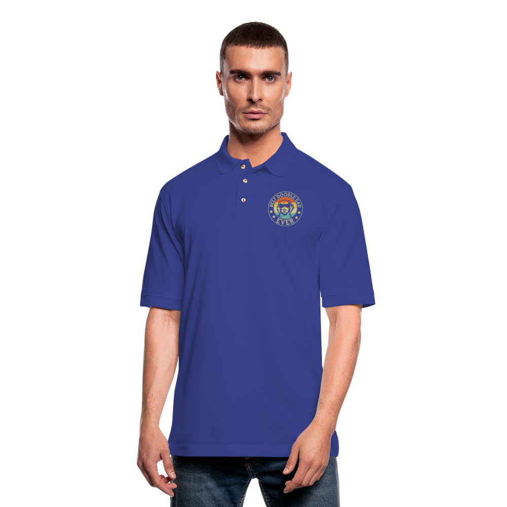 Best Doodle Dad Ever Men's Pique Polo Shirt - royal blue