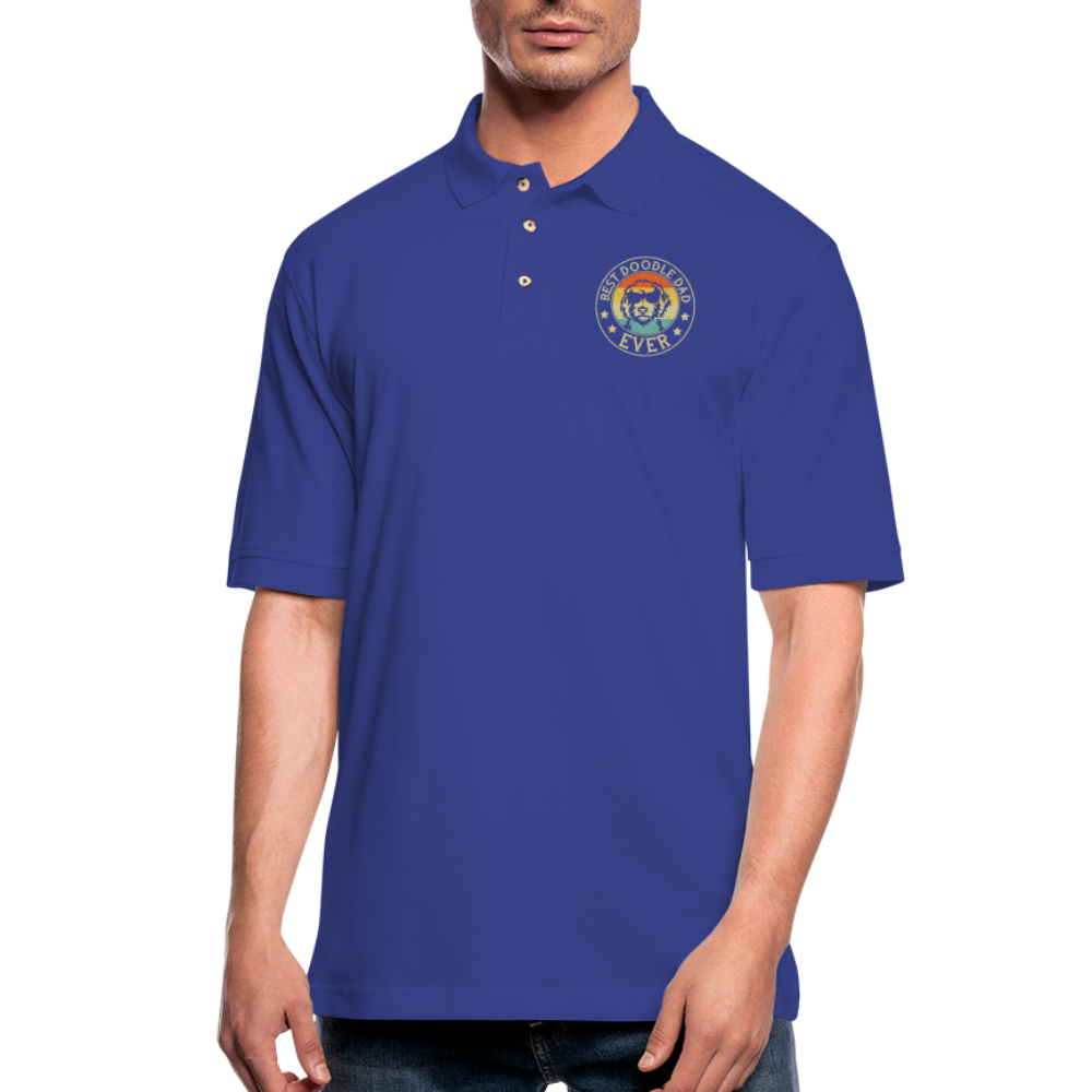 Best Doodle Dad Ever Men's Pique Polo Shirt - royal blue