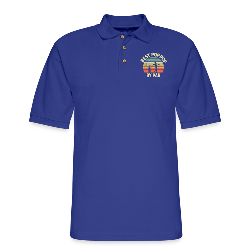 Best Pop Pop By Par Men's Pique Polo Shirt - royal blue