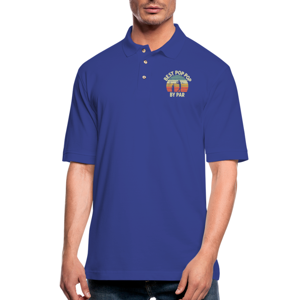Best Pop Pop By Par Men's Pique Polo Shirt - royal blue