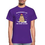 On the Naughty List and I Regret Nothing Cat Christmas Gildan Ultra Cotton Adult T-Shirt - purple
