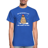 On the Naughty List and I Regret Nothing Cat Christmas Gildan Ultra Cotton Adult T-Shirt - royal blue