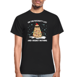 On the Naughty List and I Regret Nothing Cat Christmas Gildan Ultra Cotton Adult T-Shirt - black