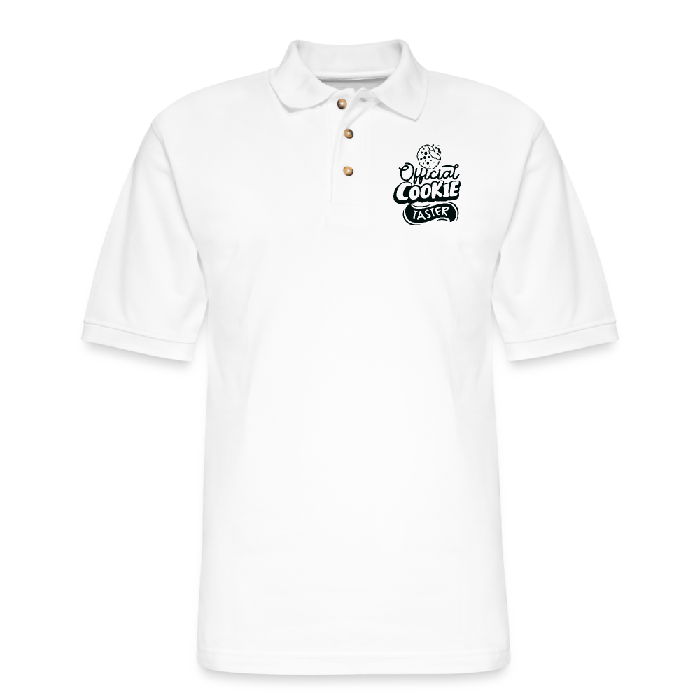 Official Cookie Taster Men's Pique Polo Shirt - white