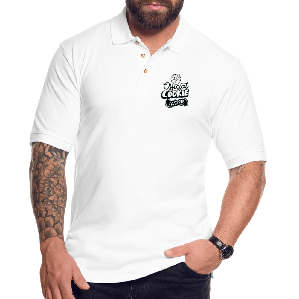 Official Cookie Taster Men's Pique Polo Shirt - white