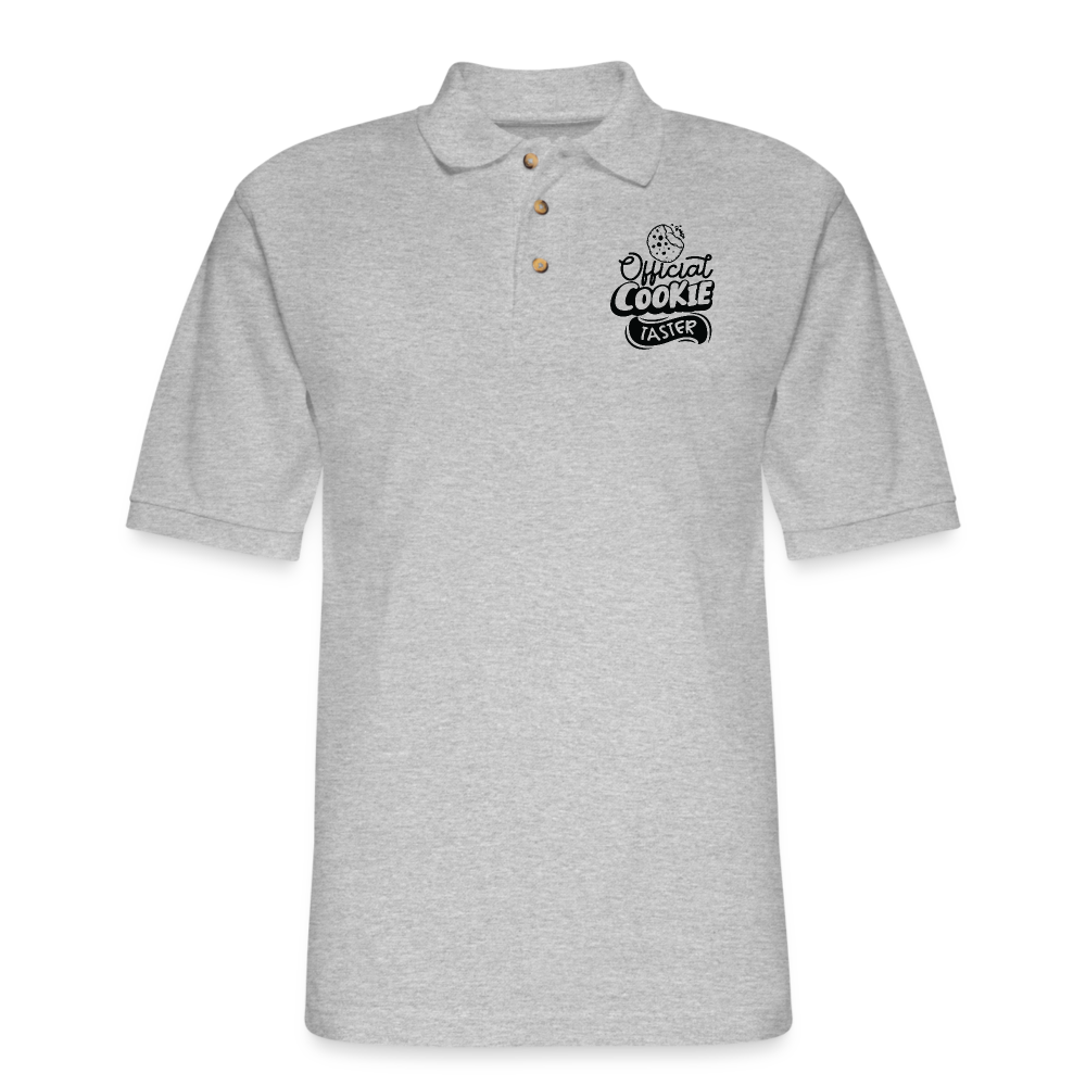 Official Cookie Taster Men's Pique Polo Shirt - heather gray