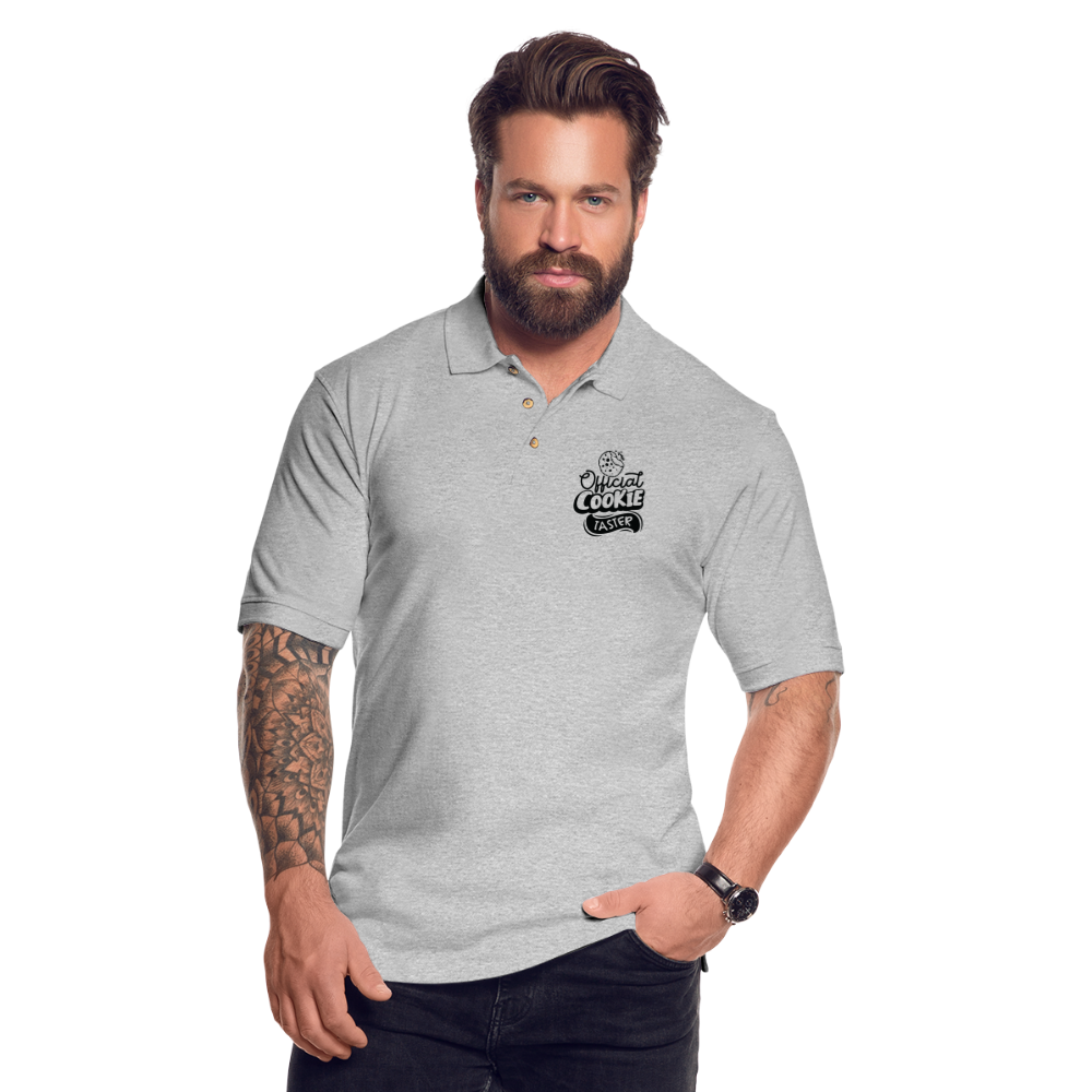 Official Cookie Taster Men's Pique Polo Shirt - heather gray