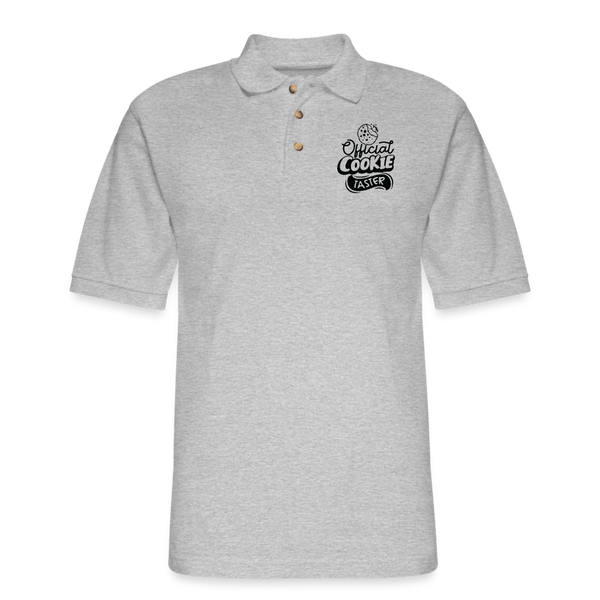 Official Cookie Taster Men's Pique Polo Shirt - heather gray