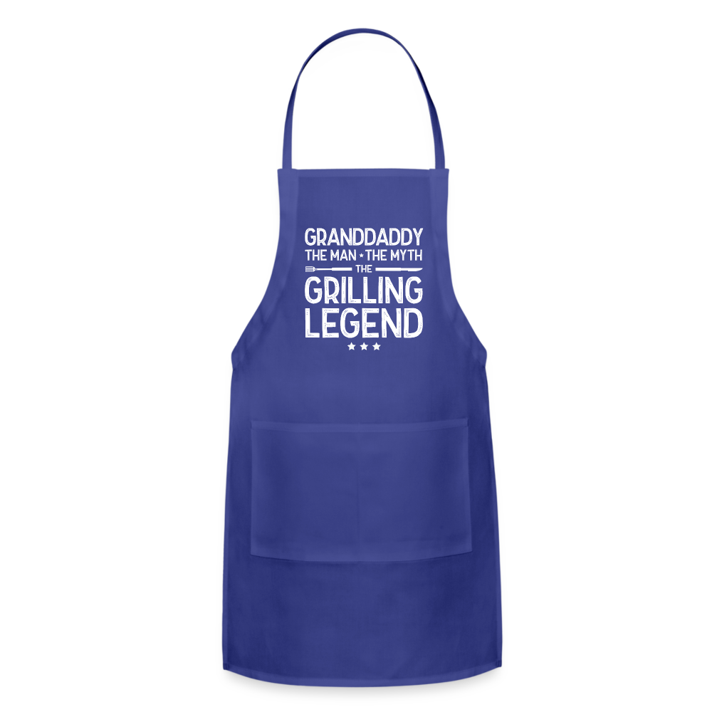 Granddaddy the Man the Myth the Grilling Legend Adjustable Apron - royal blue