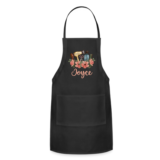 Joyce Floral Hair Stylist Adjustable Apron - black