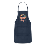 Joyce Floral Hair Stylist Adjustable Apron - navy