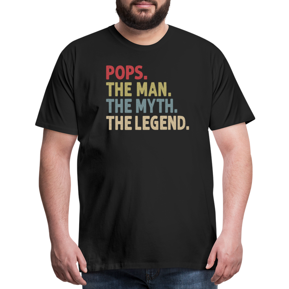 Pops the Man the Myth the Legend Men's Premium T-Shirt - black