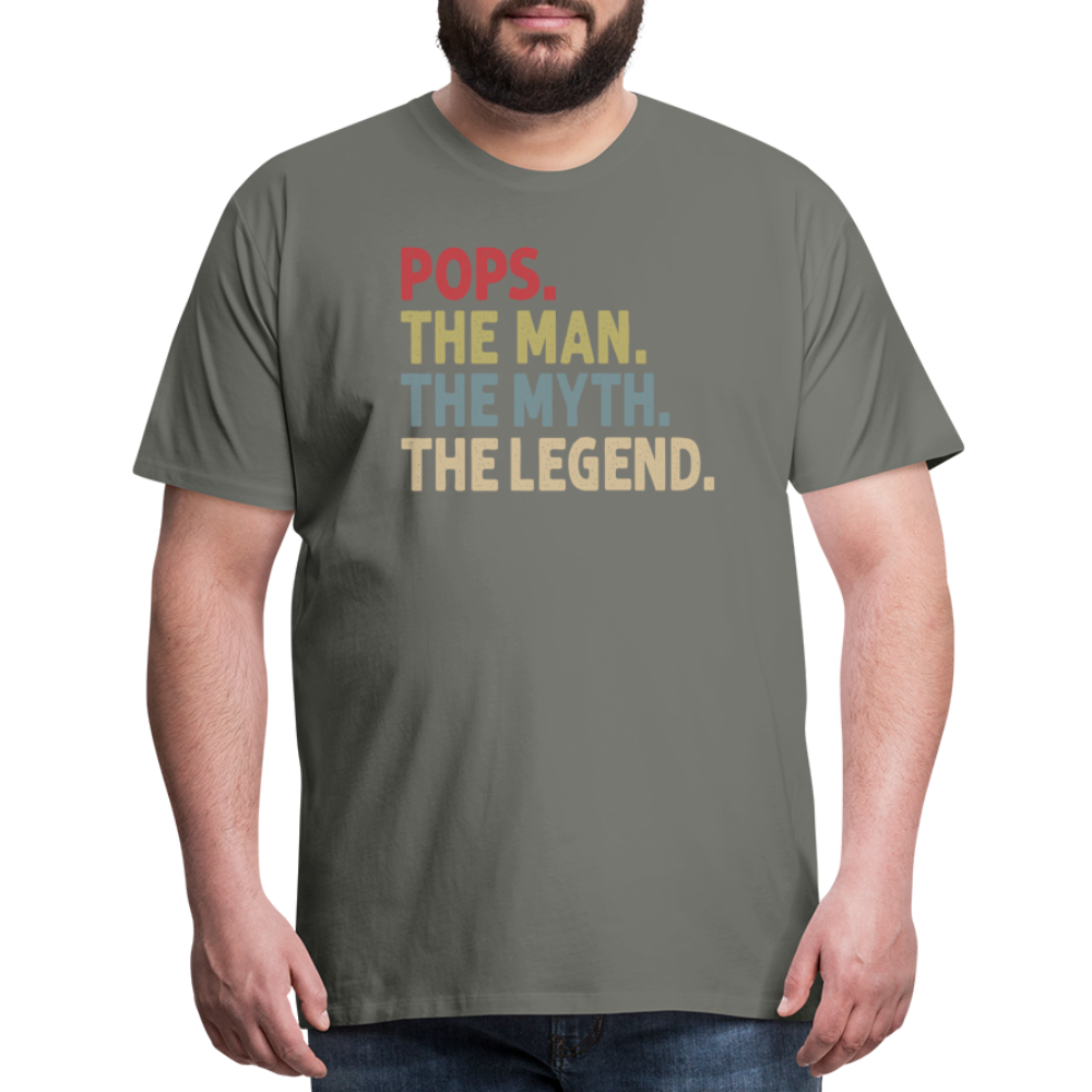 Pops the Man the Myth the Legend Men's Premium T-Shirt - asphalt gray