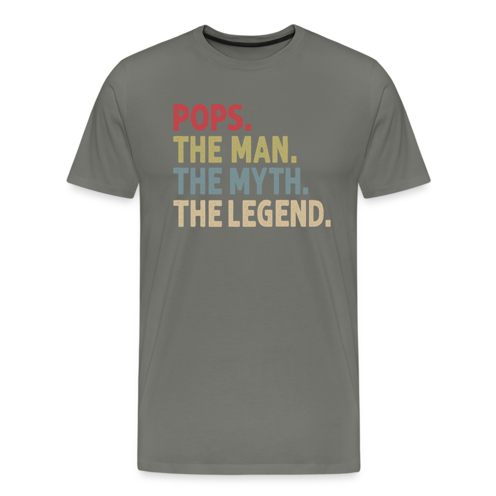 Pops the Man the Myth the Legend Men's Premium T-Shirt - asphalt gray