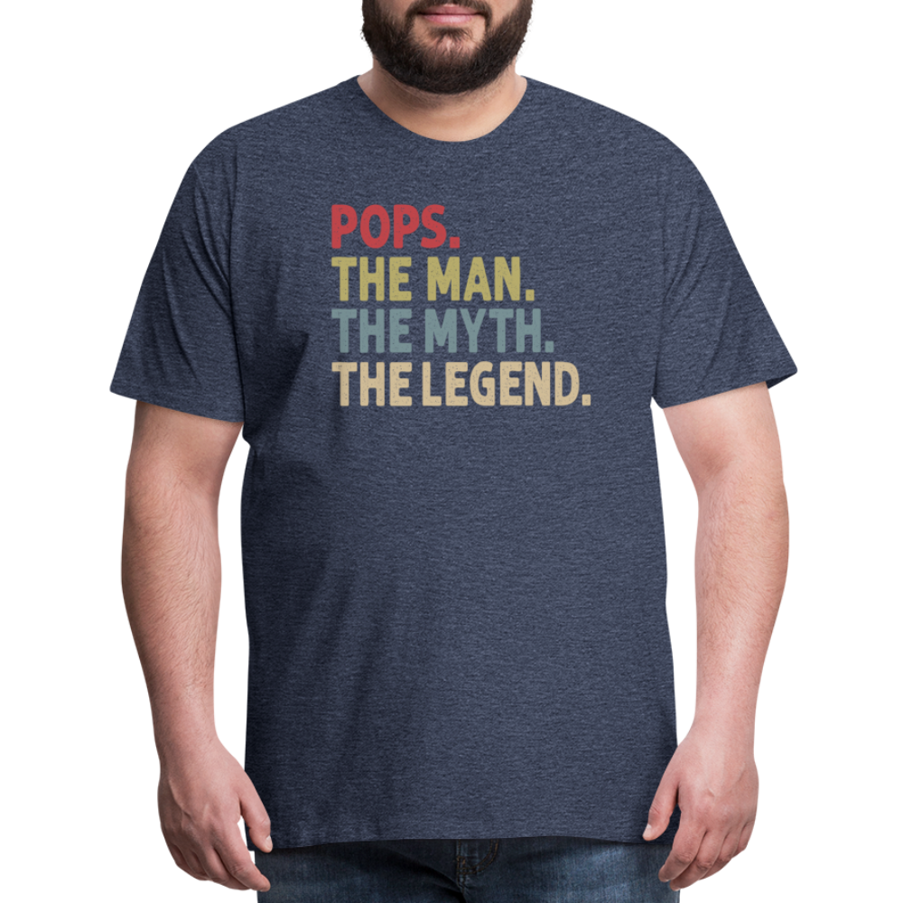 Pops the Man the Myth the Legend Men's Premium T-Shirt - heather blue