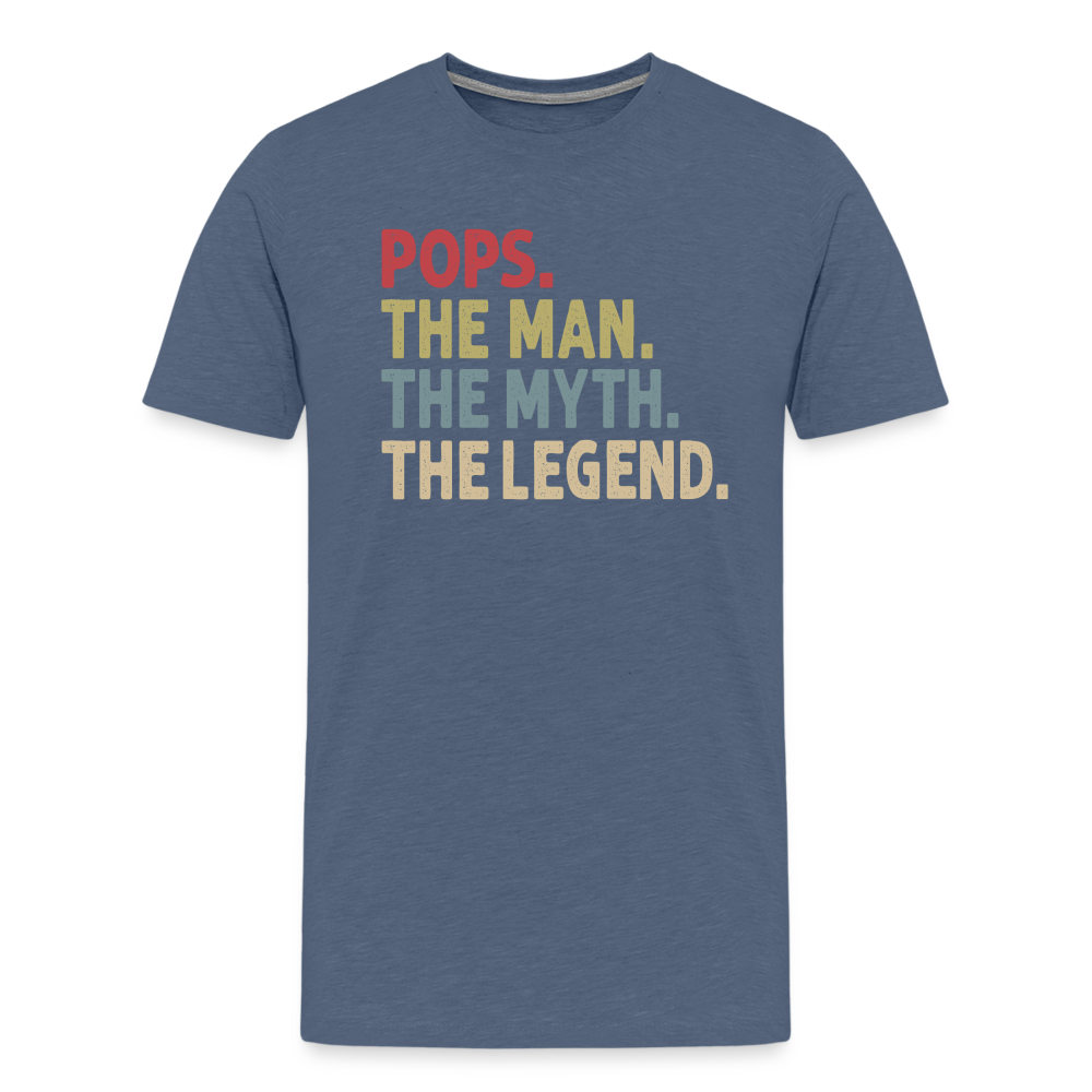 Pops the Man the Myth the Legend Men's Premium T-Shirt - heather blue