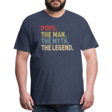 Pops the Man the Myth the Legend Men's Premium T-Shirt - heather blue