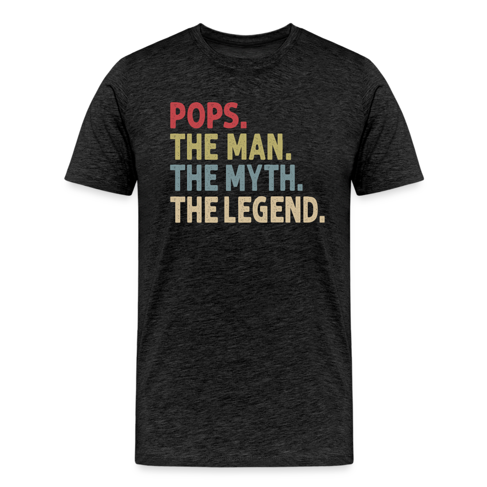 Pops the Man the Myth the Legend Men's Premium T-Shirt - charcoal grey