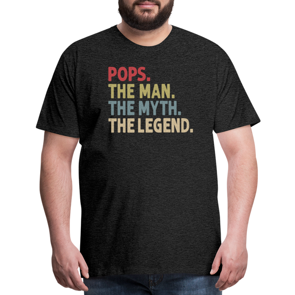 Pops the Man the Myth the Legend Men's Premium T-Shirt - charcoal grey