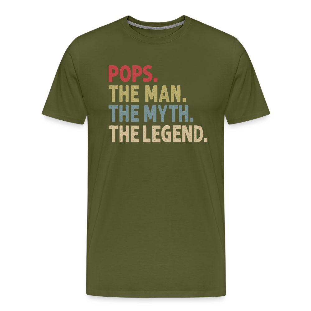 Pops the Man the Myth the Legend Men's Premium T-Shirt - olive green
