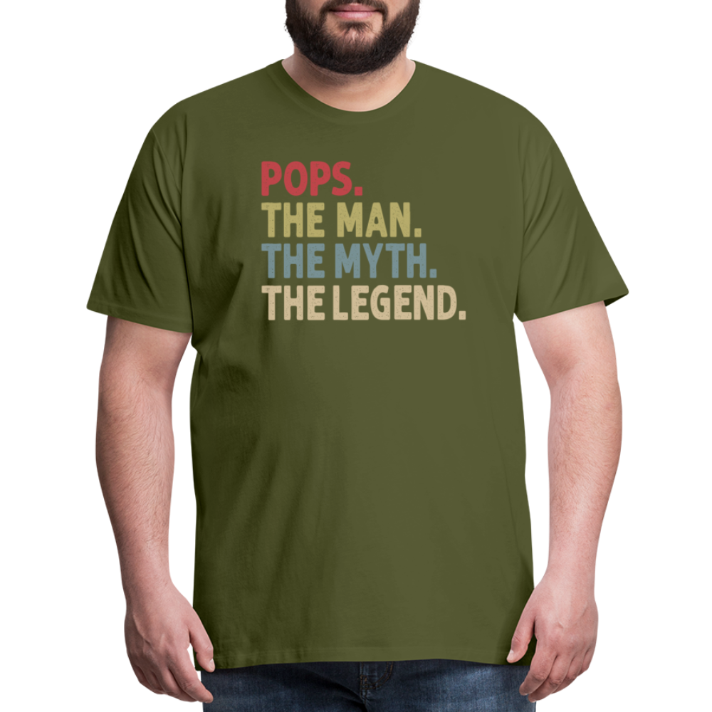 Pops the Man the Myth the Legend Men's Premium T-Shirt - olive green