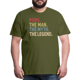 Pops the Man the Myth the Legend Men's Premium T-Shirt - olive green