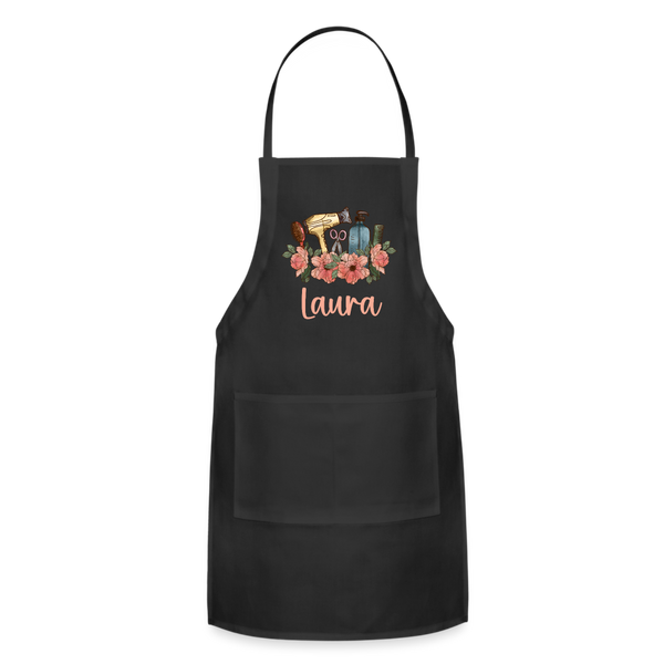 Laura Hair Stylist Adjustable Apron - black