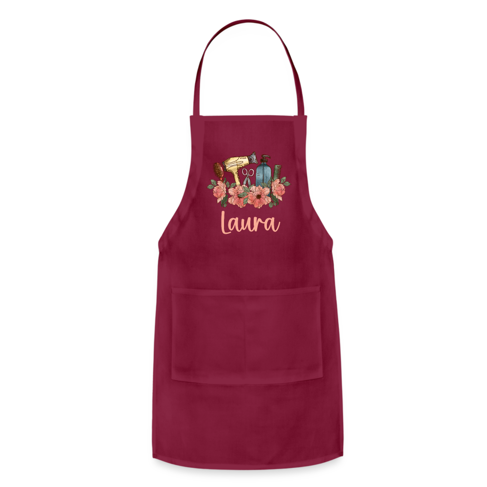 Laura Hair Stylist Adjustable Apron - burgundy