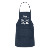 Tom the Man the Myth the Grilling Legend Adjustable Apron - navy
